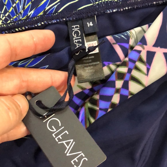 NWT! - FIGLEAVES Ultraviolet Palm Fold Bikini Swim Brief Bottom - Picture 3 of 8